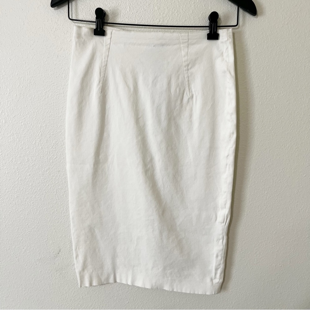 Lanvin Linen Blend Pencil Skirt FR 36 US 2-4